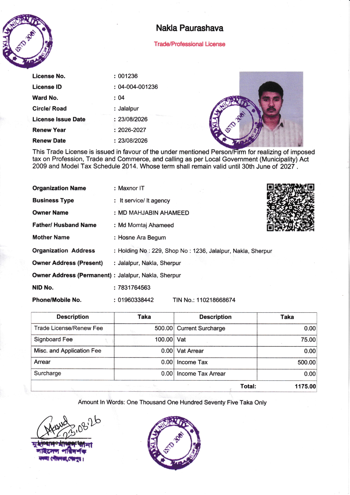 Maxnor IT Trade License